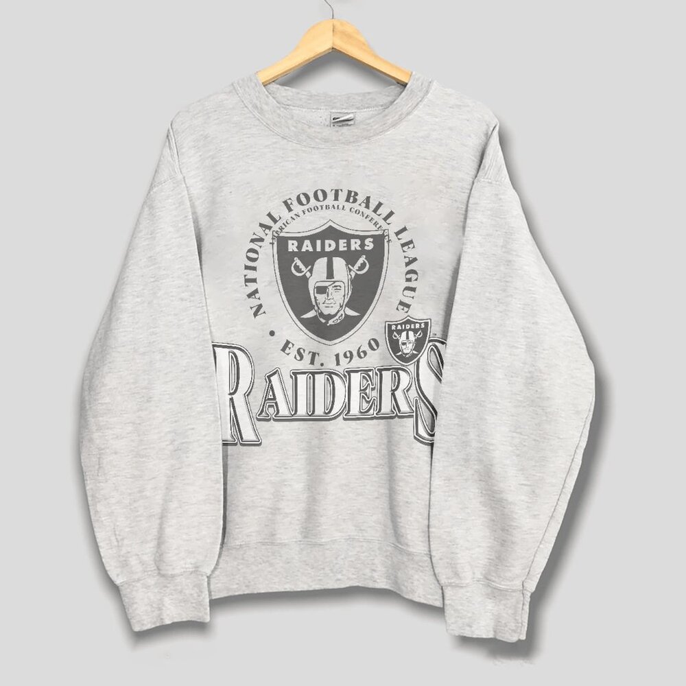 Vintage 90s Oakland Raiders Football Sweatshirt, Las Vegas Raiders NFL Shirt Tee